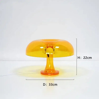 Modern glossy black led mushroom table lamp for bedroom bedside