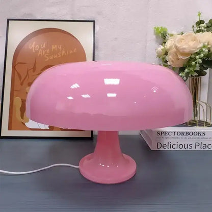 Modern glossy black led mushroom table lamp for bedroom bedside