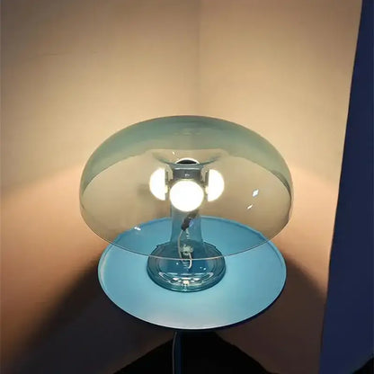 Modern glossy black led mushroom table lamp for bedroom bedside