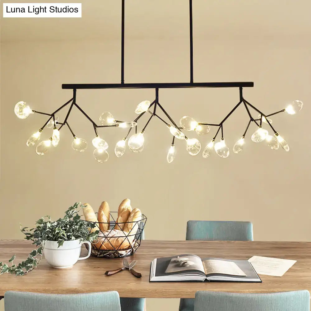 Modern gold tree branch glass pendant lamp dining room