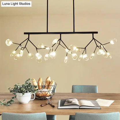 Modern gold tree branch glass pendant lamp dining room