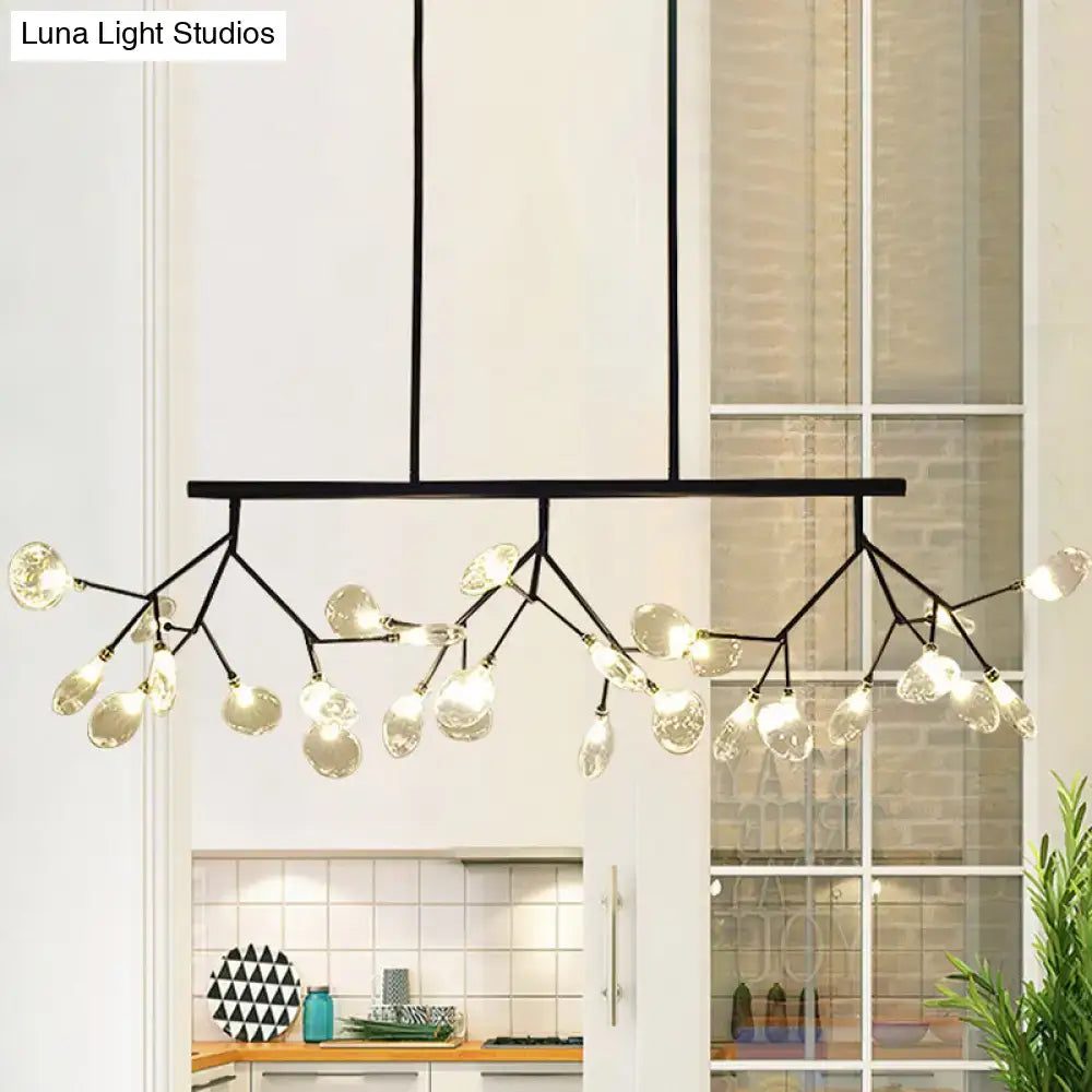 Modern gold tree branch glass pendant lamp dining room
