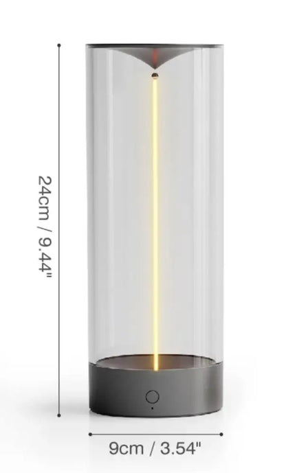 Modern black & clear glass battery operated table lamp bedroom light