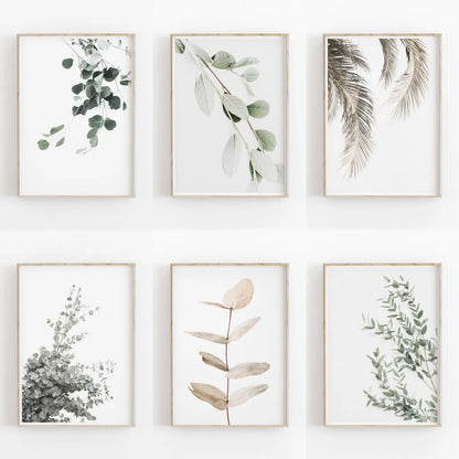 DecorBites™ Nordic Botanical Poster Canvas Art - Eucalyptus Palm