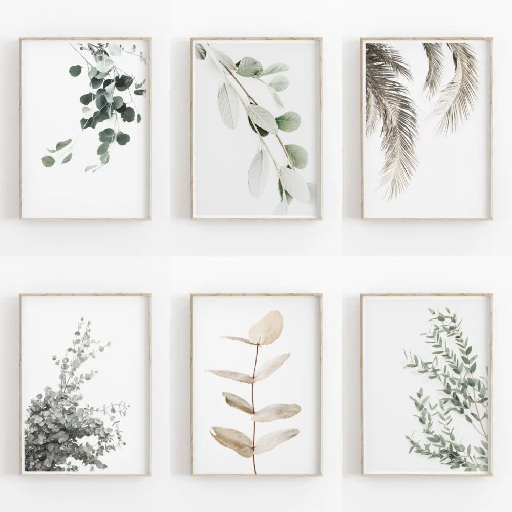 DecorBites™ Nordic Botanical Poster Canvas Art - Eucalyptus Palm