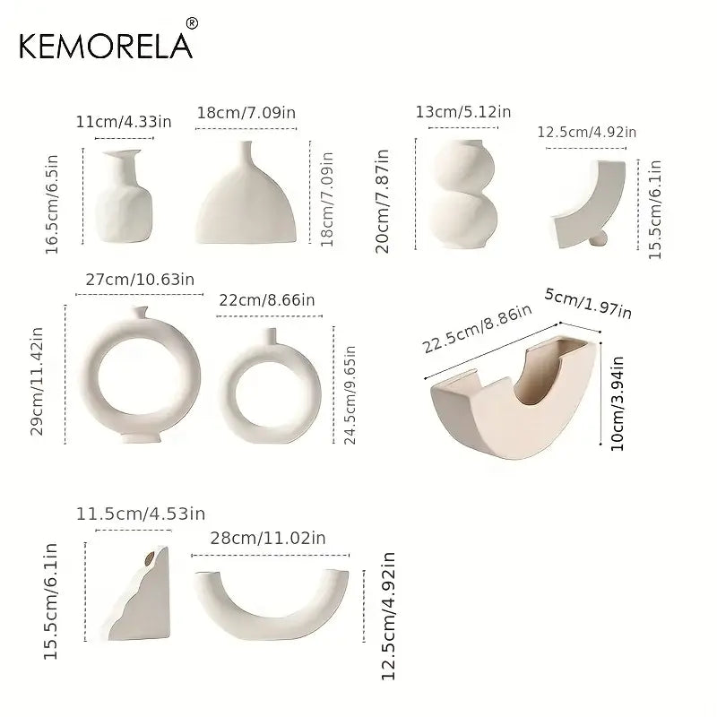 Minimalist white nordic ceramic vase living room decor