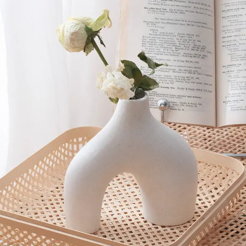 Organic matte black nordic ceramic vases – living room home decor
