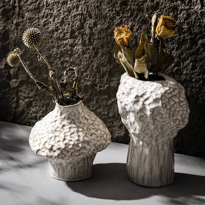 DecorBites™ Nordic Ceramic Vase with Pampas Grass