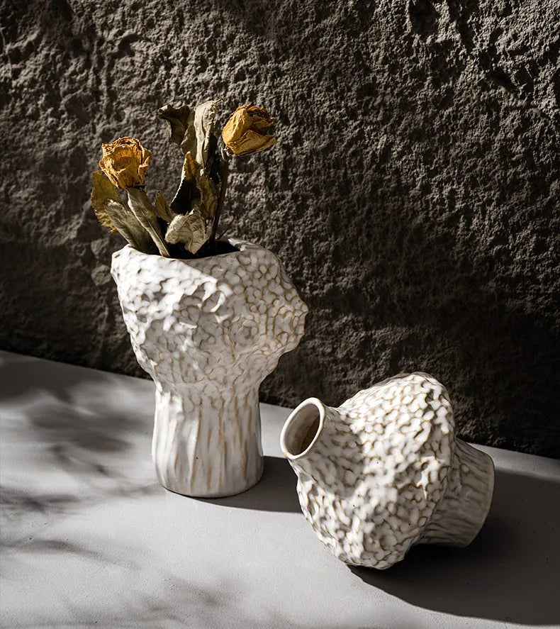 DecorBites™ Nordic Ceramic Vase with Pampas Grass
