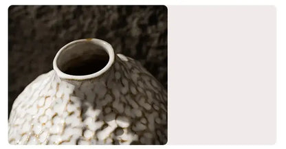 Textured white nordic ceramic vase living room decor with pampas grass