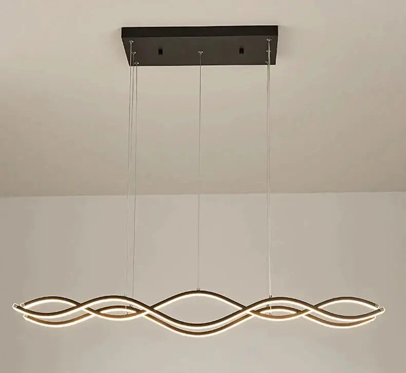Modern gold wave led pendant light dining room nordic chandeliers