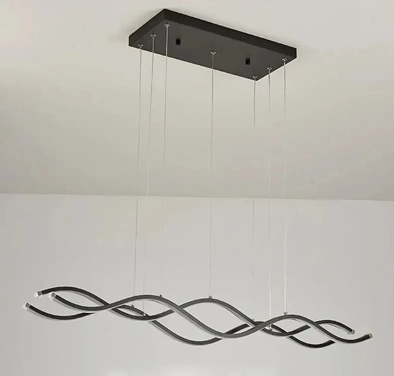 Modern gold wave led pendant light dining room nordic chandeliers