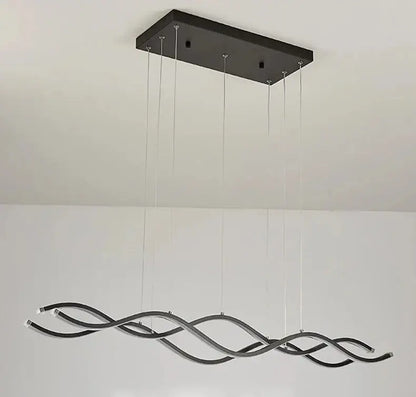 Modern gold wave led pendant light dining room nordic chandeliers