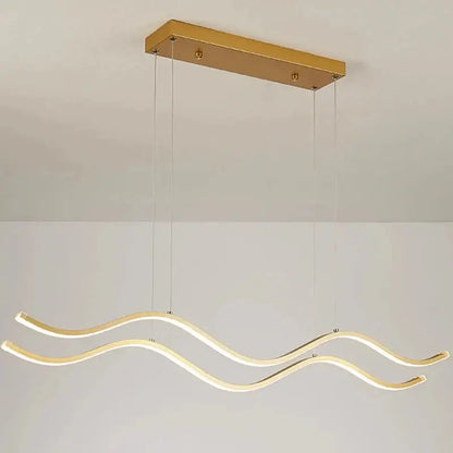 Modern gold wave led pendant light dining room nordic chandeliers