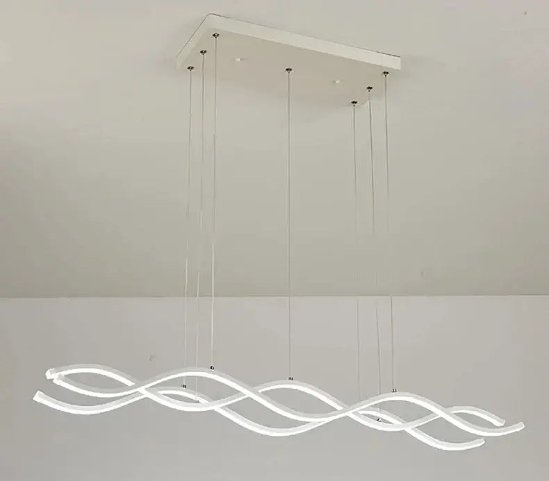 Modern gold wave led pendant light dining room nordic chandeliers