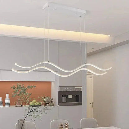 Modern gold wave led pendant light dining room nordic chandeliers