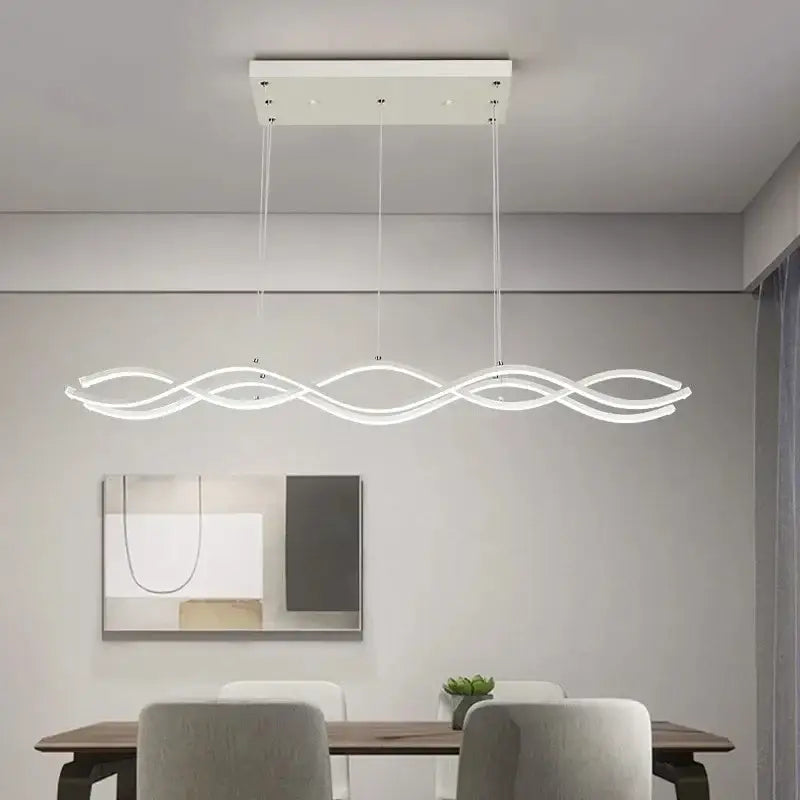 Modern gold wave led pendant light dining room nordic chandeliers