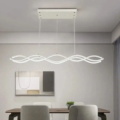 Modern gold wave led pendant light dining room nordic chandeliers