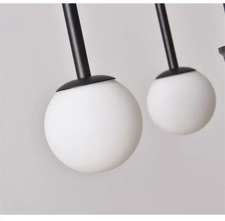 Burgundy & white comet chandelier nordic dining room glass ball light