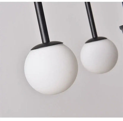 Burgundy & white comet chandelier nordic dining room glass ball light