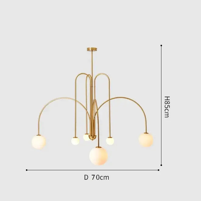 Burgundy & white comet chandelier nordic dining room glass ball light