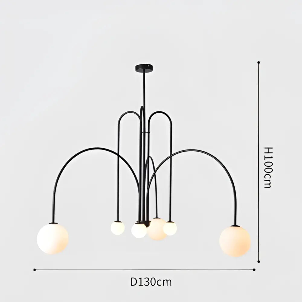 Burgundy & white comet chandelier nordic dining room glass ball light