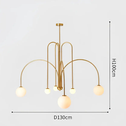 Burgundy & white comet chandelier nordic dining room glass ball light