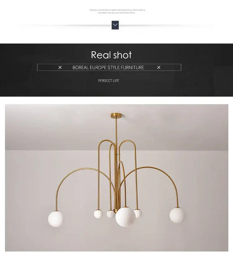 Burgundy & white comet chandelier nordic dining room glass ball light