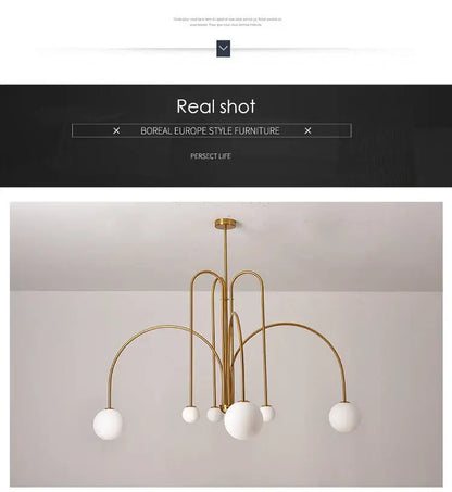 Burgundy & white comet chandelier nordic dining room glass ball light