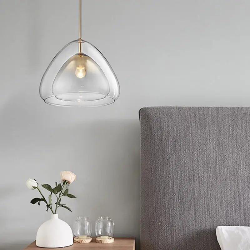Modern champagne glass cone pendant light – dining room fixture
