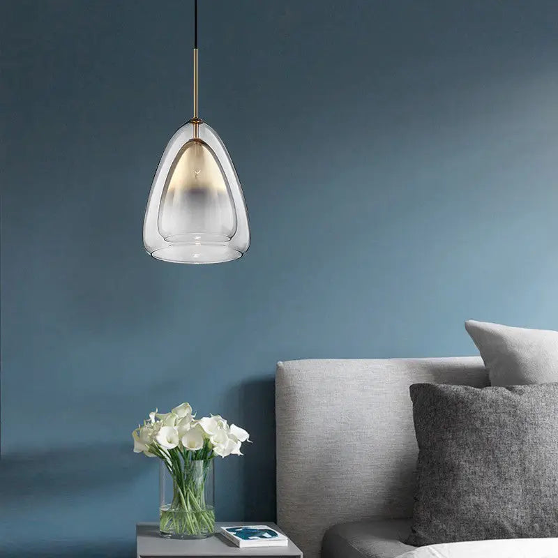 Modern champagne glass cone pendant light – dining room fixture