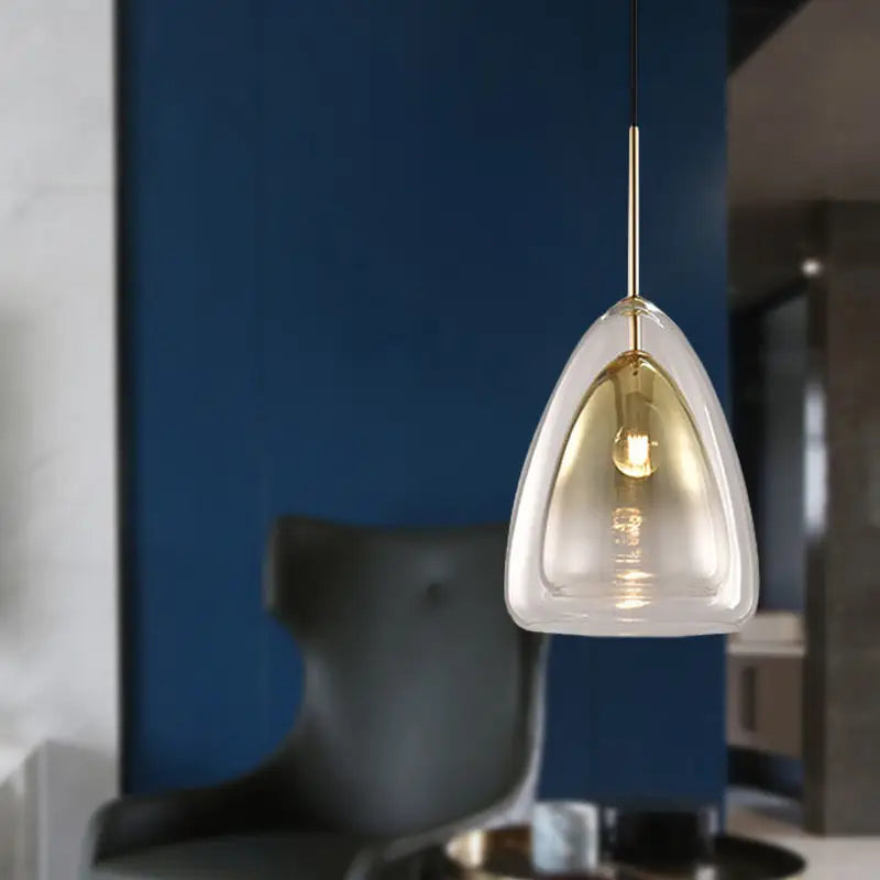 Modern champagne glass cone pendant light – dining room fixture