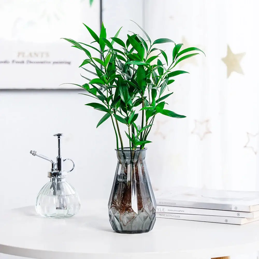 Modern matte white stacked ceramic flower vase living room decor