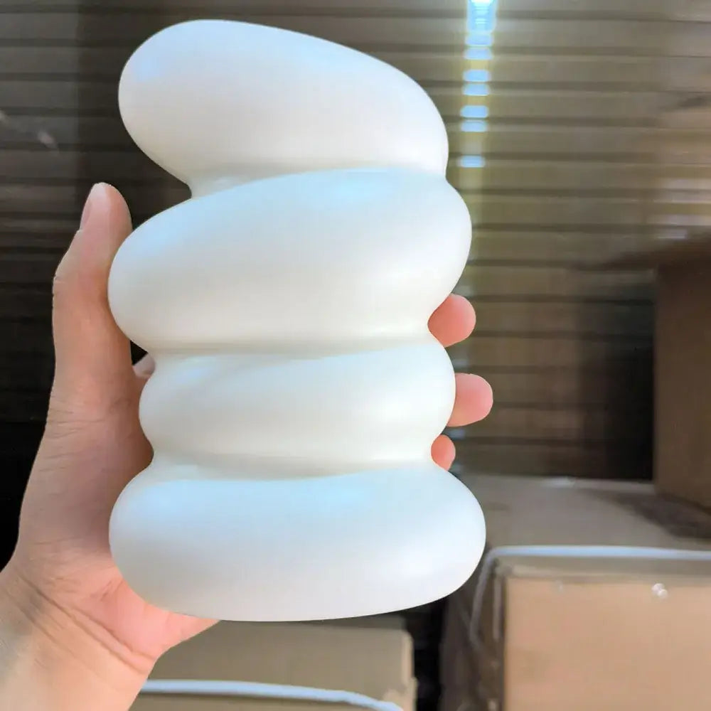 Modern matte white stacked ceramic flower vase living room decor