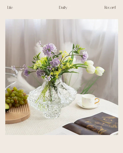 DecorBites™ Nordic Frosting Glass Vase - Modern Home Decor