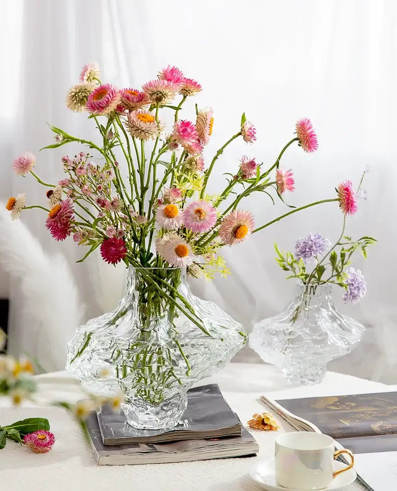 Modern dark gray frosting glass vase living room decor