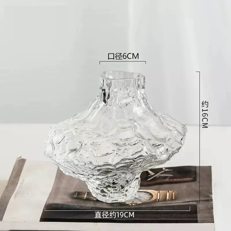Modern dark gray frosting glass vase living room decor