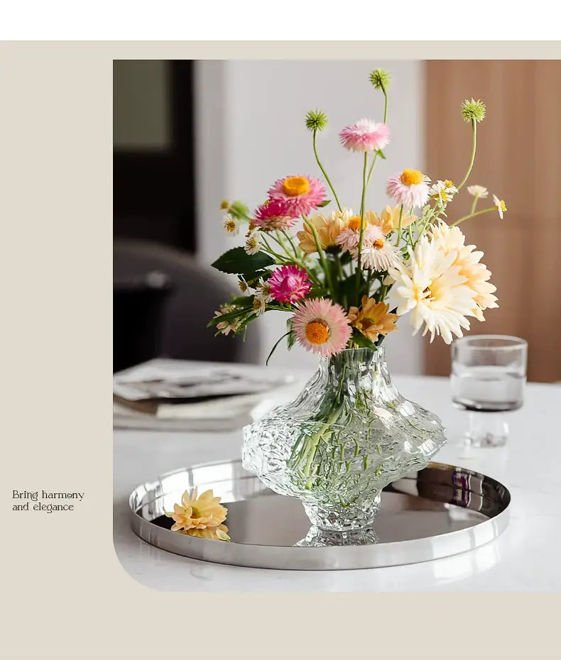 Modern dark gray frosting glass vase living room decor