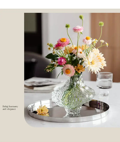Modern dark gray frosting glass vase living room decor