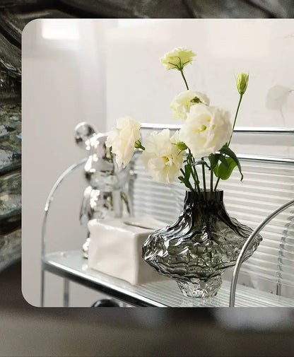 Modern dark gray frosting glass vase living room decor