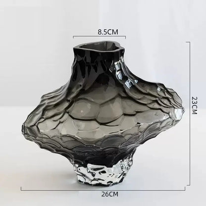 Modern dark gray frosting glass vase living room decor