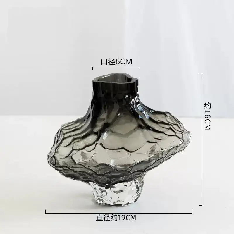 Modern dark gray frosting glass vase living room decor