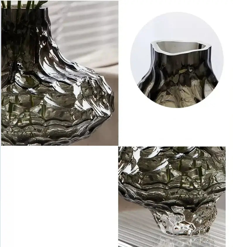 Modern dark gray frosting glass vase living room decor