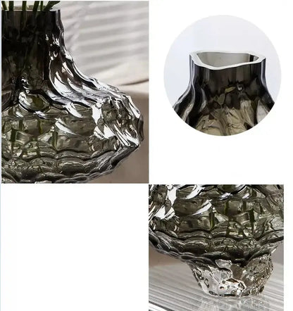 Modern dark gray frosting glass vase living room decor