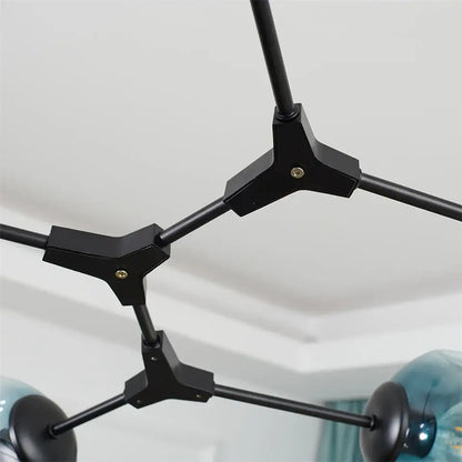 Nordic glass ball led chandelier black & gold dining room light