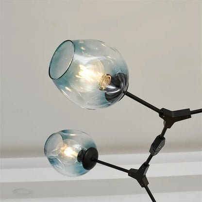 Nordic glass ball led chandelier black & gold dining room light