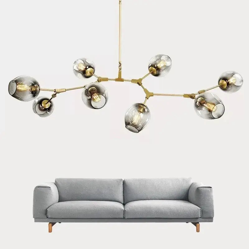 Nordic glass ball led chandelier black & gold dining room light