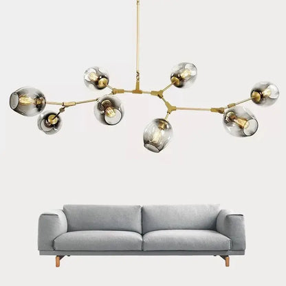 Nordic glass ball led chandelier black & gold dining room light