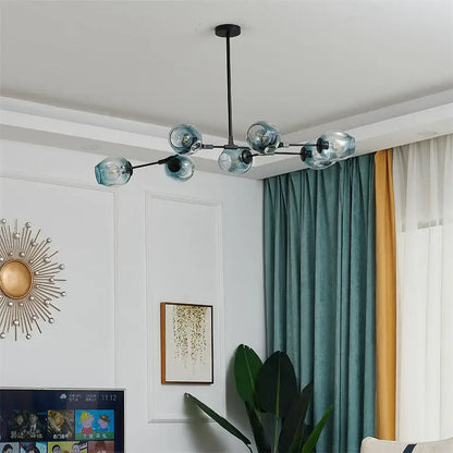 Nordic glass ball led chandelier black & gold dining room light