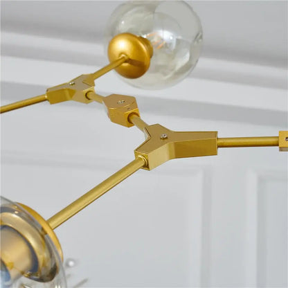 Nordic glass ball led chandelier black & gold dining room light